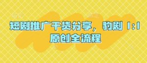 短剧推广干货分享，豹剧 1:1原创全流程-翻身站