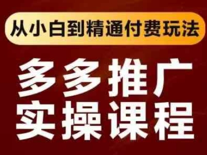 拼多多推广实操课程，从小白到精通付费玩法-翻身站
