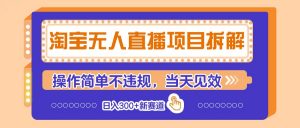 淘宝无人直播项目拆解，操作简单不违规，当天见效 日入300+新赛道-翻身站