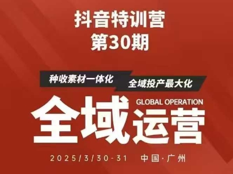 抖音特训营第30期线下培训资料，没有录音视频，正版整理的脑图资料及学员总结核心点-翻身站
