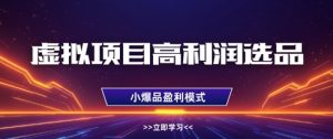 虚拟项目高利润选品方法，做好单店利润1W+，可多店倍增利润-翻身站
