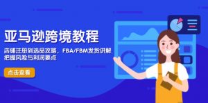 亚马逊跨境教程，店铺注册到选品攻略，FBA/FBM发货讲解，把握风险与利润-翻身站