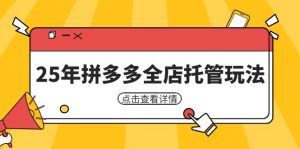 25年拼多多全店托管玩法，矩阵动销裂变玩法如何低风险盈利 新手运营秘籍-翻身站