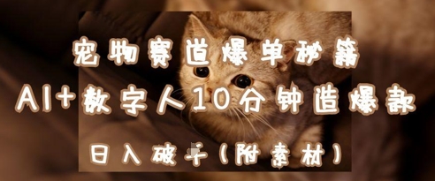 宠物赛道爆单秘籍：AI+数字人10分钟造爆款，日入1k-翻身站