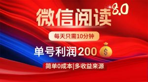 微信阅读8.0玩法！！0撸，没有任何成本有手就行，一天利润200+-翻身站