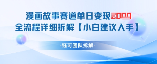 漫画故事赛道单日变现1k+全流程详细拆解-翻身站
