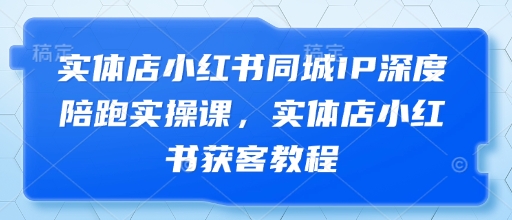 实体店小红书同城IP深度陪跑实操课，实体店小红书获客教程-翻身站