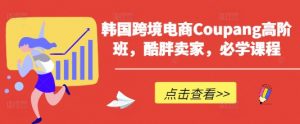 韩国跨境电商Coupang高阶班,酷胖卖家,必学课程-翻身站
