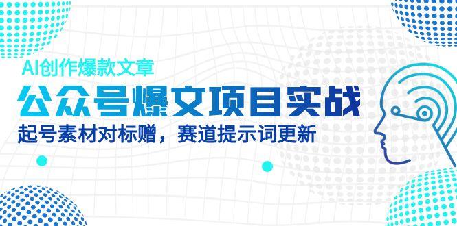 公众号爆文项目实战，AI创作爆款文章，起号素材对标赠(附赛道AI提示词-翻身站