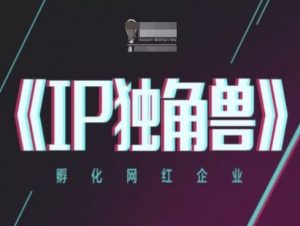 IP独角兽，孵化网红企业，ip教程-翻身站