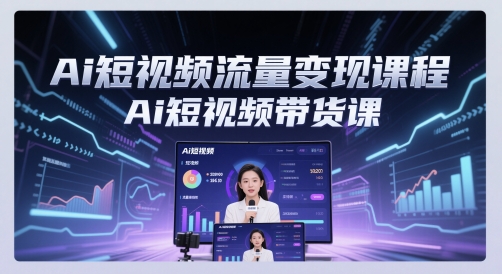 Ai短视频流量变现课程，Ai短视频带货课-翻身站