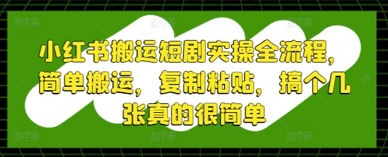 小红书搬运短剧实操全流程，简单搬运，复制粘贴，搞个几张真的很简单-翻身站