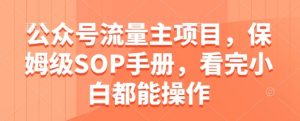 公众号流量主项目，保姆级SOP手册，看完小白都能操作-翻身站