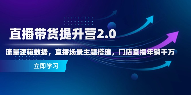 直播带货提升营2.0：流量逻辑数据，直播场景主题搭建，门店直播年销千万-翻身站