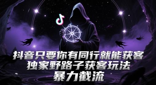 抖音只要你有同行就能获客，独家野路子获客玩法，暴力截流【揭秘】-翻身站