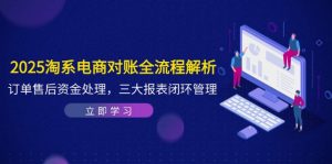 2025淘系电商对账全流程解析，订单售后资金处理，三大报表闭环管理-翻身站