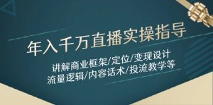 年入千万直播实操指导：讲解商业框架/定位/变现设计/流量逻辑/内容话术/等-翻身站