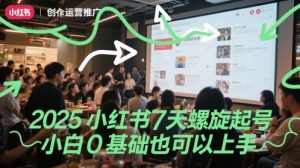 2025小红书7天螺旋起号，小白0基础也可以上手-翻身站