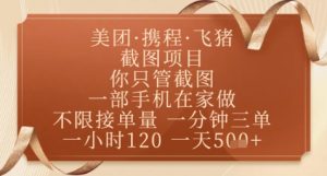 飞猪美团截图项目，你只管截图，一部手机在家做，正规平台无套路，一天5张+【揭秘】-翻身站