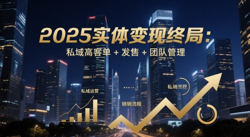 2025实体变现终局：私域高客单+发售+团队管理-翻身站
