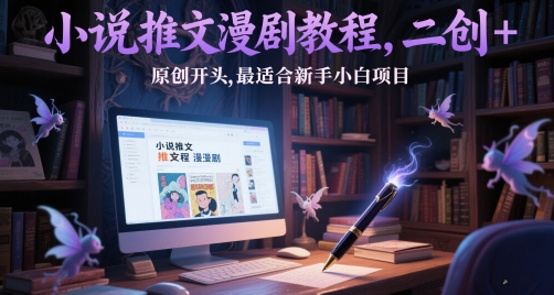 小说推文漫剧教程，二创+原创开头，最适合新手小白项目-翻身站