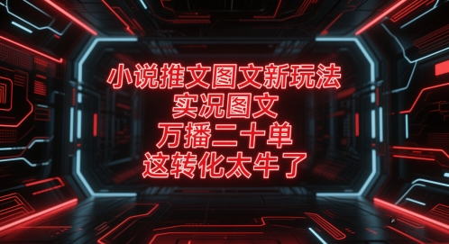 小说推文图文新玩法，实况图文，万播二十单，这转化太牛了！-翻身站