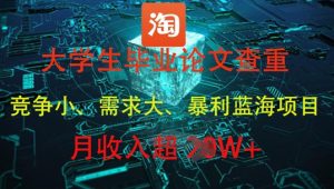 大学生毕业论文查重，暴利蓝海项目，月收入过1W+-翻身站