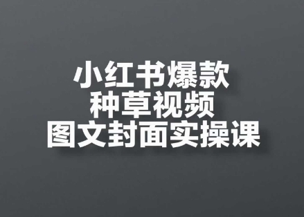 小红书爆款种草视频图文封面实操课，​开店、选品、引流、变现全流程-翻身站