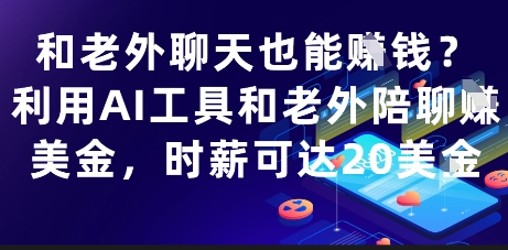 和老外聊天也能挣钱？利用AI工具和老外陪聊挣美金，时薪可达20刀-翻身站