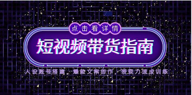 2025短视频带货指南，人设账号搭建，爆款文案创作，表现力速成训练-翻身站