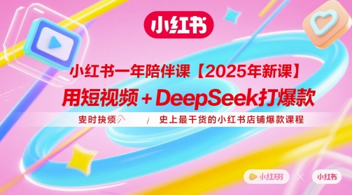 小红书一年陪伴课【2025年新课】，用短视频+deepSeek打爆款，史上最干货的小红书店铺爆款课程-翻身站