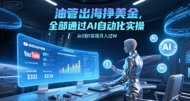 油管出海挣美金，全部通过AI自动化实操，从0到1实现月入过W-翻身站