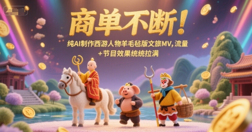 商单不断！纯AI制作西游人物羊毛毡版文旅MV，流量+节目效果统统拉满-翻身站