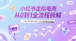 小红书虚拟电商从0到1全流程拆解，手把手教你复制，新手小白也能轻松月入过W-翻身站