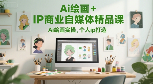 Ai绘画+IP商业自媒体精品课，Ai绘画实操，个人ip打造-翻身站
