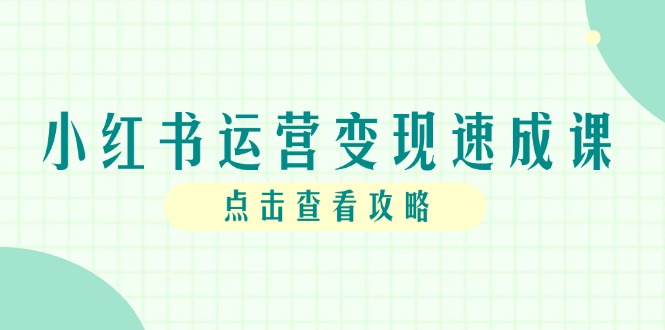 小红书运营变现速成课，账号搭建到暴力起号，个人IP全流程指南-翻身站