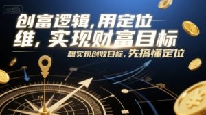 创富逻辑，用定位思维实现财富目标，想实现创收目标，先搞懂定位-翻身站