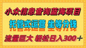 稳定日入300＋，小众信息查询蓝海项目，全程懒人式托管，解放你的时间-翻身站