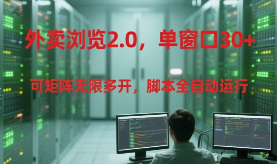 外卖浏览2.0，单窗口30+可矩阵无限多开，脚本全自动运行【揭秘】-翻身站