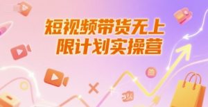 短视频带货无上限计划实操营，新人短视频带货工具流养号破播文案运营篇课程-翻身站