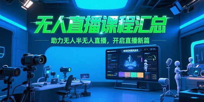 无人直播课程汇总，含非实时防风技术，助力无人半无人直播，开启直播新篇-翻身站