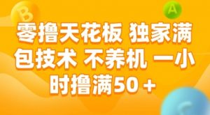 零撸天花板，独家满包技术，不用养机，一小时撸满50+，收益稳定【揭秘】-翻身站