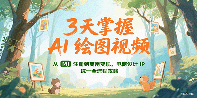 3天掌握AI绘图视频，从MJ 注册到商用变现，电商设计IP统一全流程攻略-翻身站