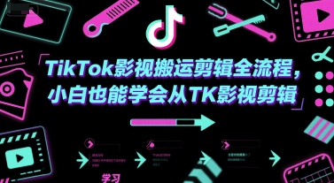 TikTok影视搬运剪辑全流程，小白也能学会从TK影视剪辑-翻身站