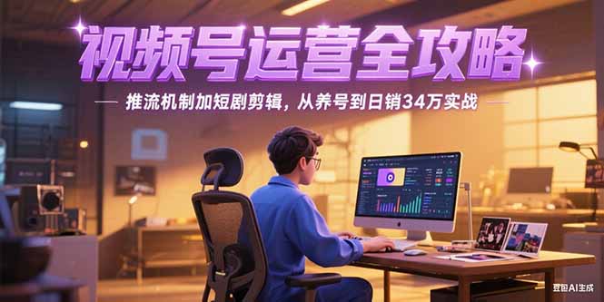 2025视频号运营全攻略，推流机制加短剧剪辑，从养号到日销34万实战-翻身站