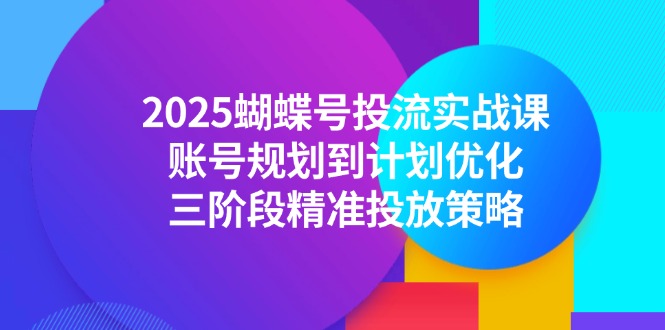 2025蝴蝶号投流实战课，账号规划到计划优化，三阶段精准投放策略-翻身站