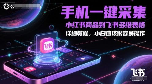 手机一键采集小红书商品到飞书多维表格，详细教程，小白应该很容易操作-翻身站