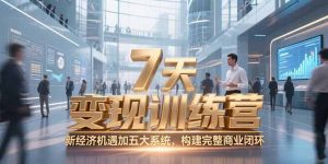 7天咨询师变现训练营，新经济机遇加五大系统，构建完整商业闭环-翻身站