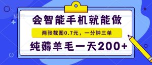 2025年零撸手机项目 二十秒一单 纯薅羊毛 一天200+做就有-翻身站