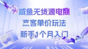 咸鱼无货源电商，高客单价玩法，新手1个月入门-翻身站